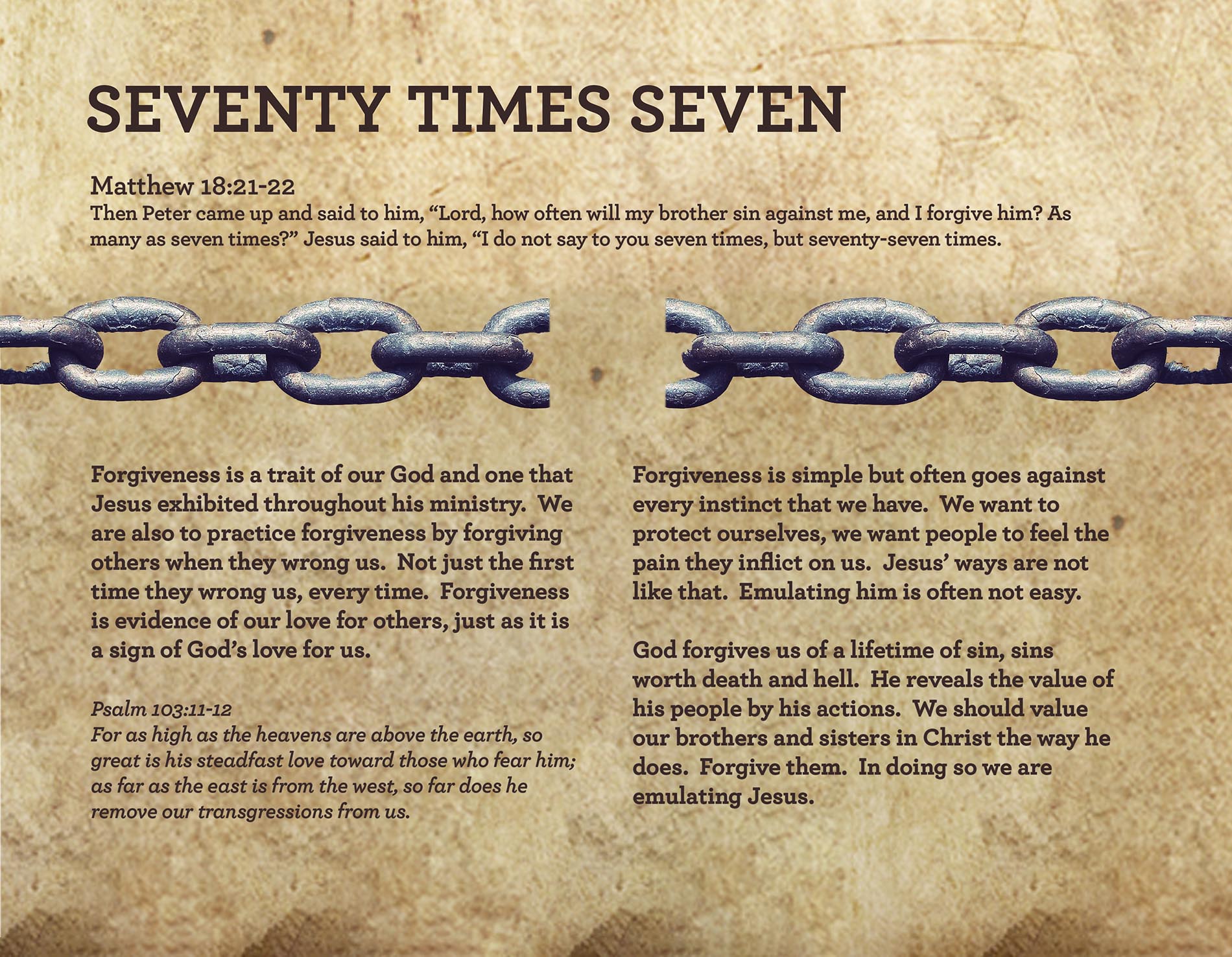 SEVENTY TIMES SEVEN Matthew 18:21-22